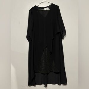 Chic Asymmetrical Black Dress